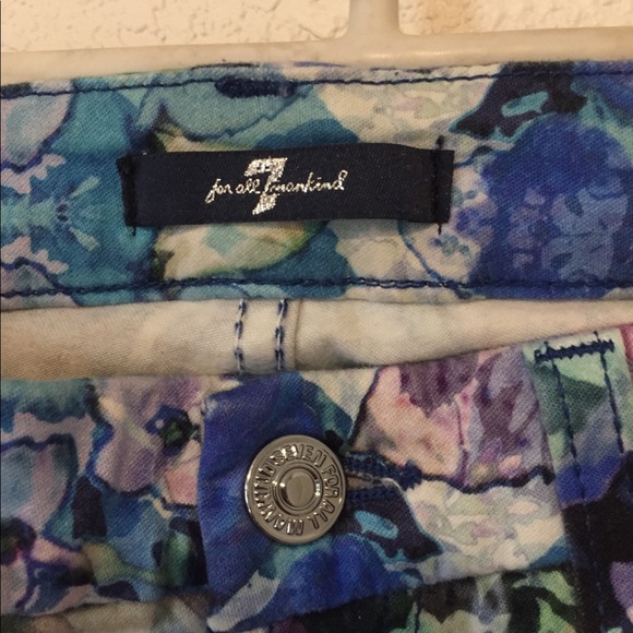 7 for all Mankind printed denim skinny jeans - Picture 1 of 6